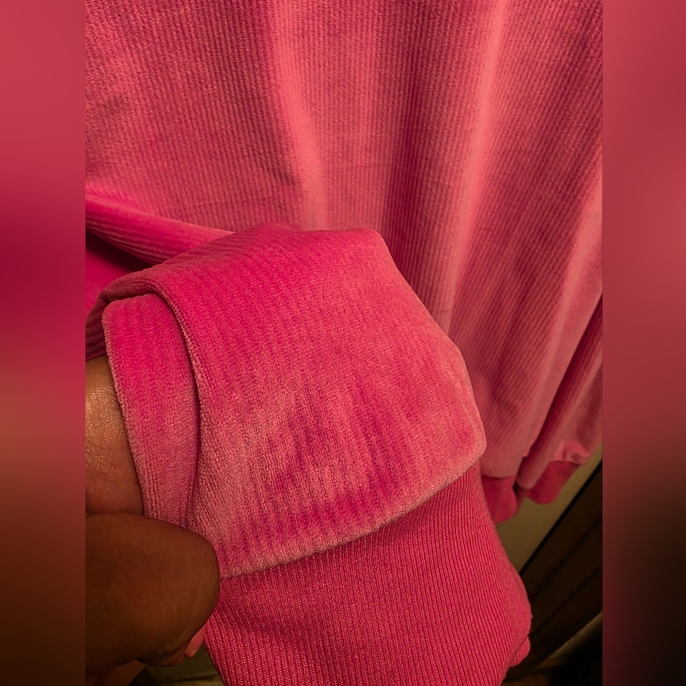 🌴 Joyspun Bright Pink Sweatshirt Size 2x GUC - Picture 6 of 8